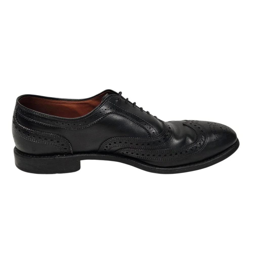 Allen Edmonds McAllister Oxford Men 11.5 D Black Leather Wingtip 6205 Shoes Vtg